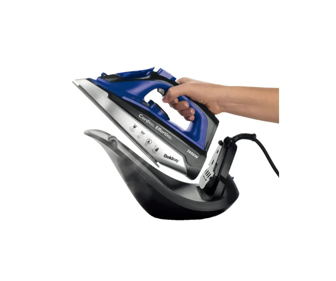 Compact Steam Iron Rowenta Ultimate+ Steam Iron, Vertical Steam, Auto-Off, Black & Blue